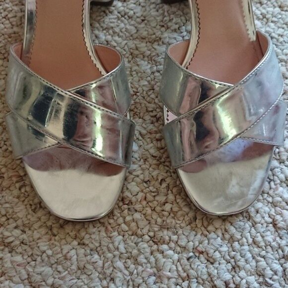 J.Crew Penny Silver Mirror Ankle Strap Sandals size 7 - Picture 5 of 10